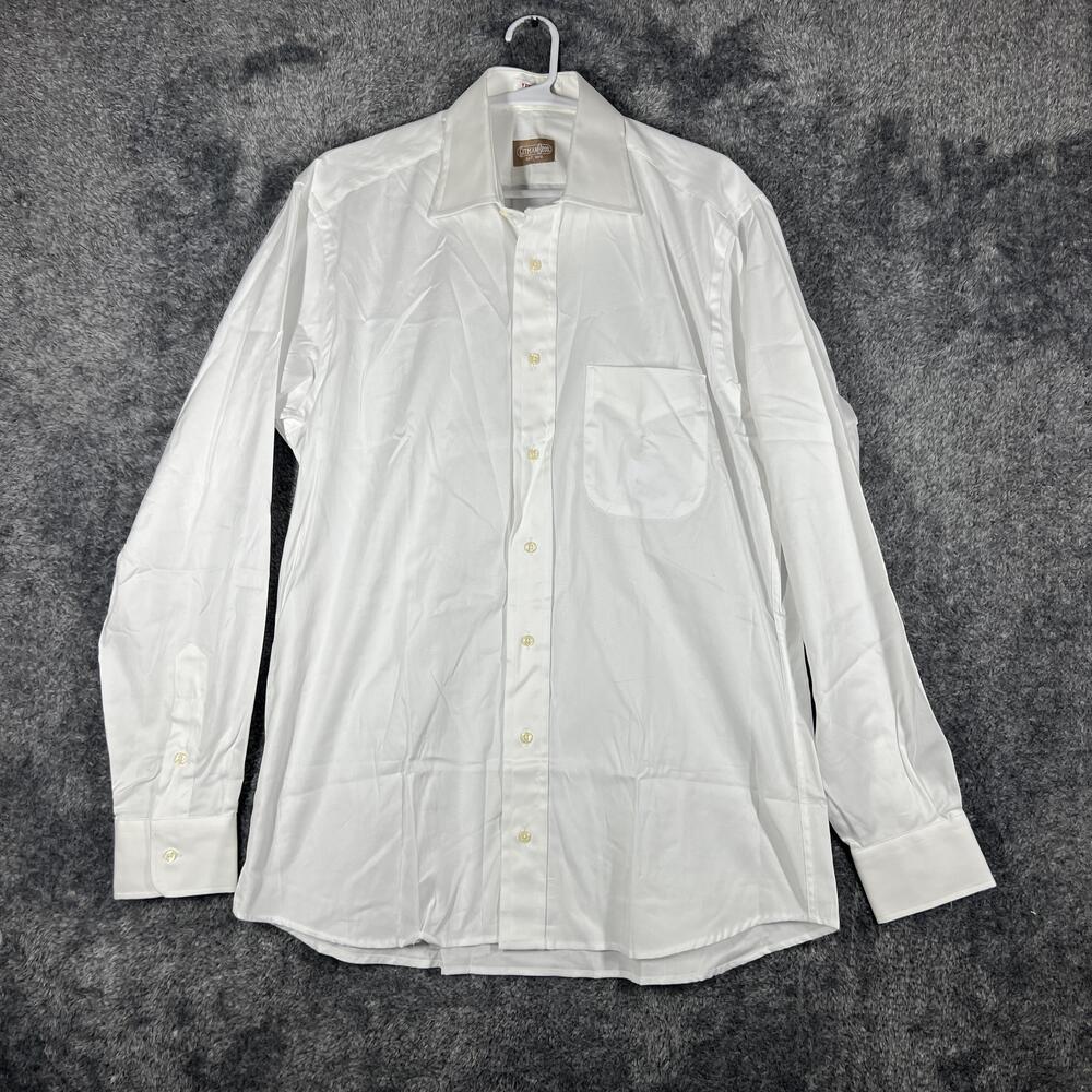 Gitman Bros. Shirt Mens M White Long Sleeve Button Up Cotton Collared Business